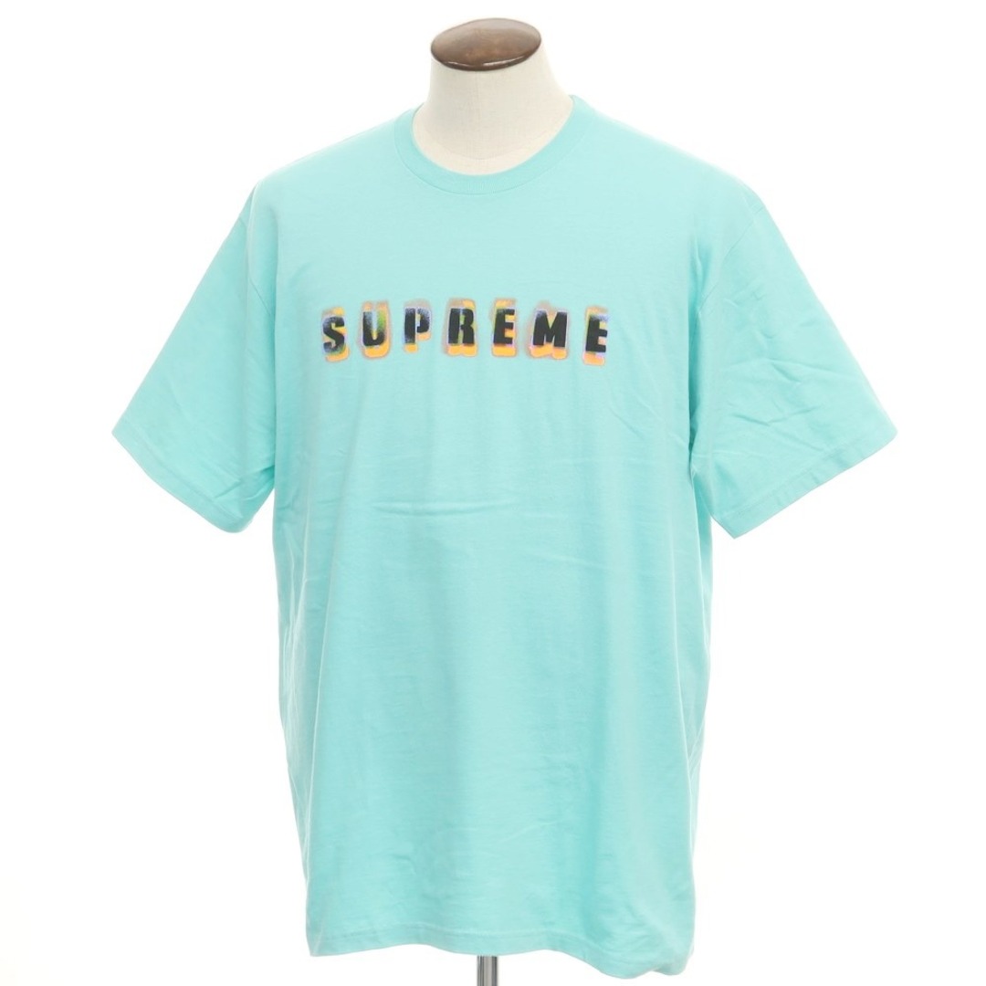 シュプリーム Supreme 2023年秋冬 Stencil Tee コットン 半袖 クルーネック Ｔシャツ ティール【サイズXL】【メンズ】