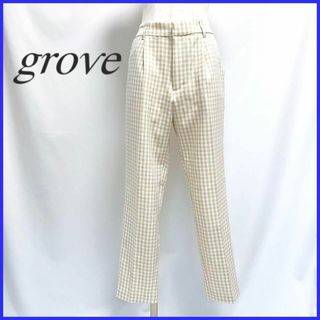 グローブ(grove)のグローブ ギンガムチェック テーパードパンツ パンツ ストレッチ やや短め(カジュアルパンツ)