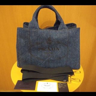 プラダ(PRADA)の【新品未使用】プラダ　カナパ　2ウェイ　デニムバッグ(トートバッグ)