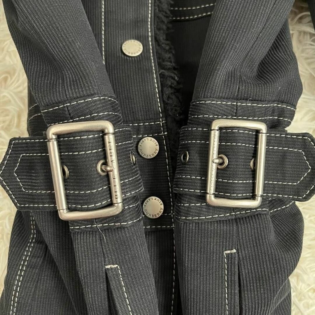 BURBERRY BLUE LABEL - バーバリーブルーレーベル ボア ロングコート