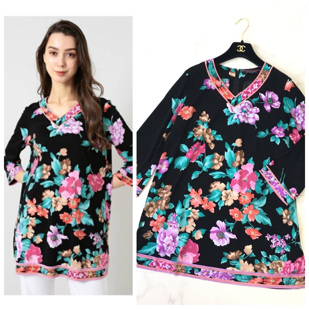 LEONARD - 美品 2022年 LEONARD レオナール カンカン チュニック 花柄
