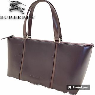 バーバリー(BURBERRY)のBURBERRY バーバリー ハンドバッグ　レザー　本革　ノバチェック　ブラウン(トートバッグ)