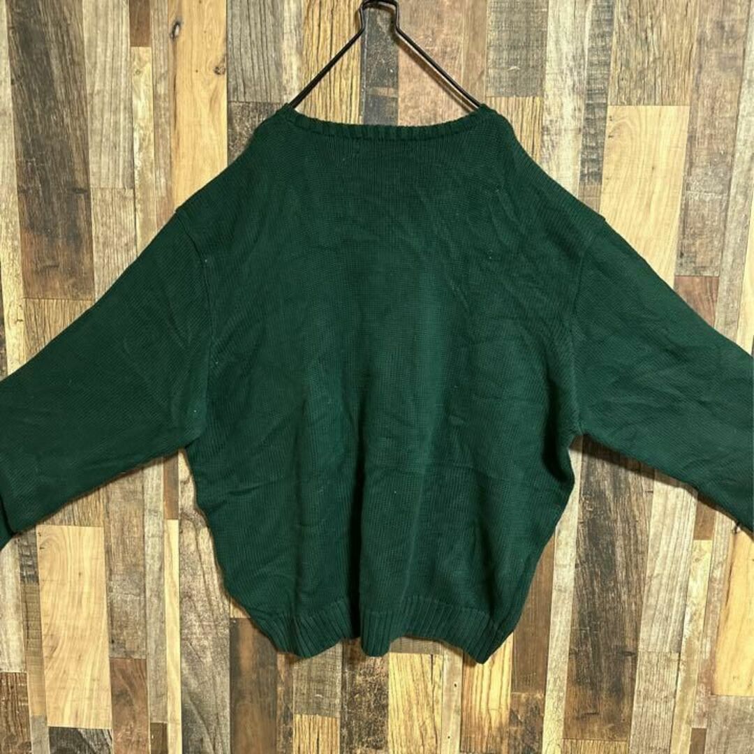 ラルフローレン ロゴ ニット セーター グリーン XXL 緑 USA古着 冬服