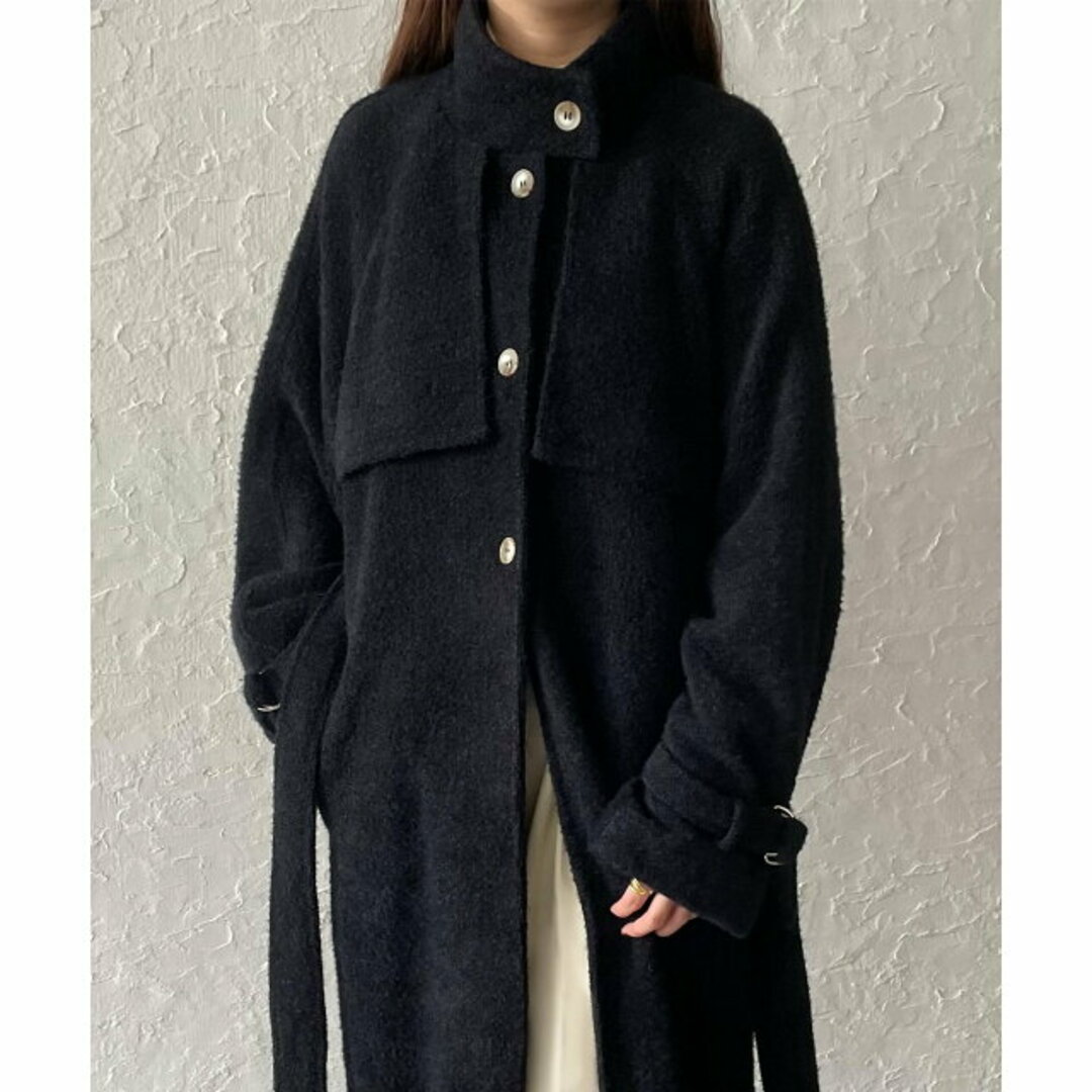 JUNOAH - 【ブラック】シャギーハイネックロングコートの通販 by
