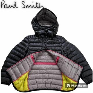 ポールスミス(Paul Smith)のポールスミス　ダウンジャケット 38 ブラック　ワッペン　ラクーンファー(ダウンジャケット)