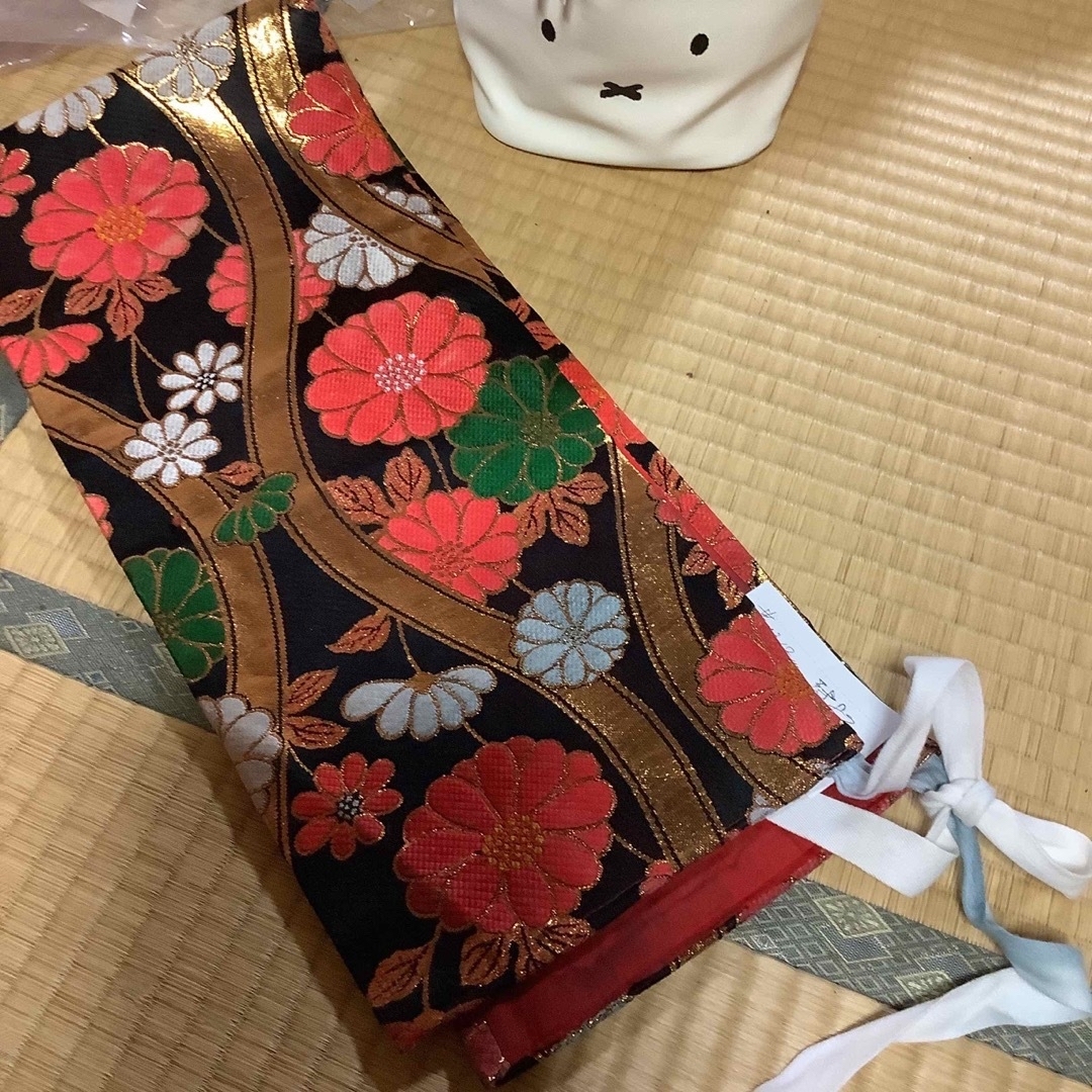 七五三 本七歳作り帯付き 筥迫セットのフルセット 帯幅18センチ 草履21