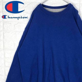 チャンピオン(Champion)のチャンピオン 刺繍ワンポイントロゴ ビッグトレーナー 超ゆるだぼ 2XL ブルー(スウェット)