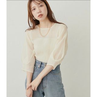 ナチュラルクチュール(natural couture)の【新品タグ付き】ナチュラルクチュール シアーブラウス(シャツ/ブラウス(長袖/七分))