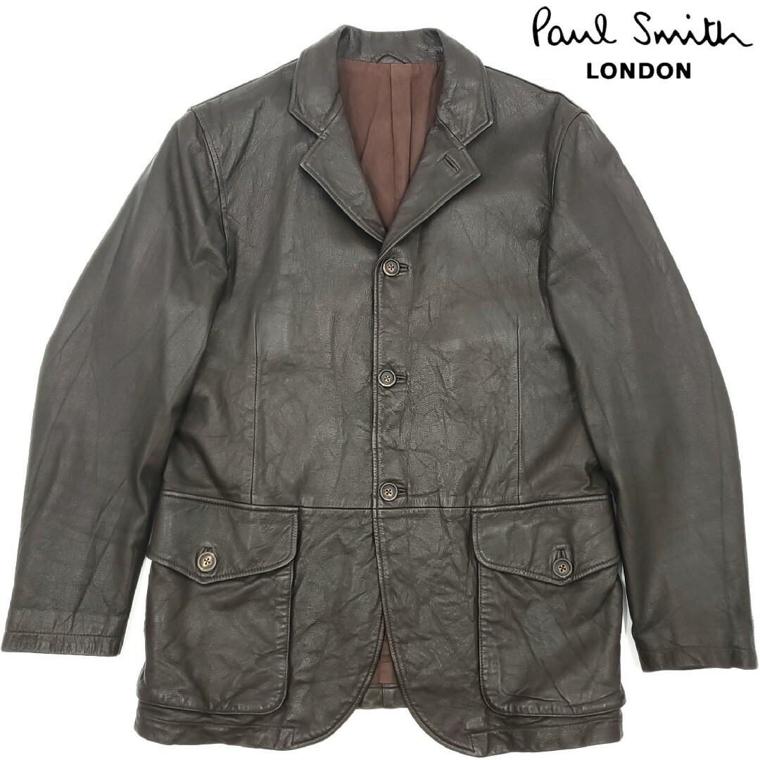 希少2way立ち襟◆Paul Smith◆極上レザーテーラードジャケット 727