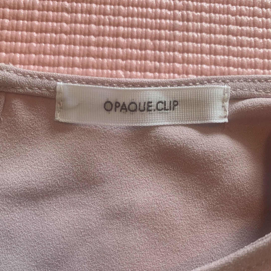 OPAQUE.CLIP(オペークドットクリップ)のopaque.clip  美品　ベージュピンク　ブラウス　サイズ38 レディースのトップス(シャツ/ブラウス(長袖/七分))の商品写真