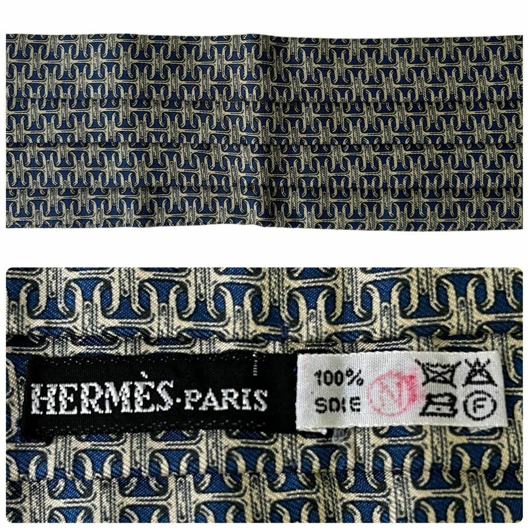 Hermes(エルメス)の美品【エルメス】アスコットタイ ネクタイ シルク 青 ベージュ メンズのファッション小物(ネクタイ)の商品写真