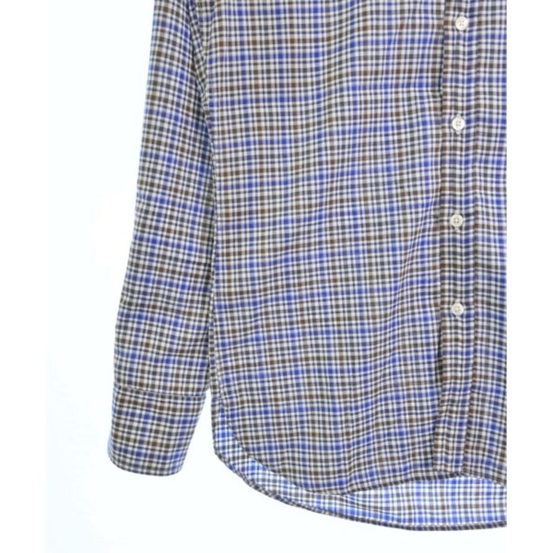 E. TAUTZ(イートウツ)のE.TAUTZ カジュアルシャツ 38(S位) 白x青x茶等(チェック) 【古着】【中古】 メンズのトップス(シャツ)の商品写真