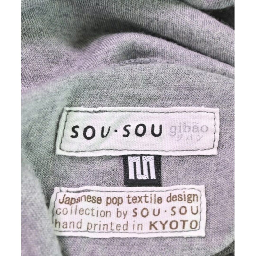 SOU・SOU(ソウソウ)のSOU･SOU ソウソウ Tシャツ・カットソー -(L位) グレーx黒(総柄) 【古着】【中古】 レディースのトップス(カットソー(半袖/袖なし))の商品写真