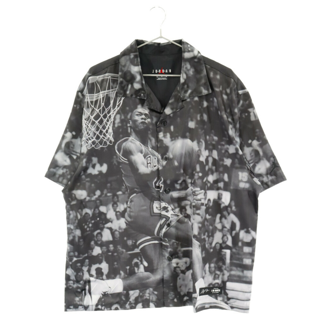 NIKE ナイキ ×A MaManiere JORDAN BRAND AS M J AMM SS TEE DJ9761-010 アママニエール 総柄 オープンカラーシャツ 半袖シャツ ブラック DJ9761-010