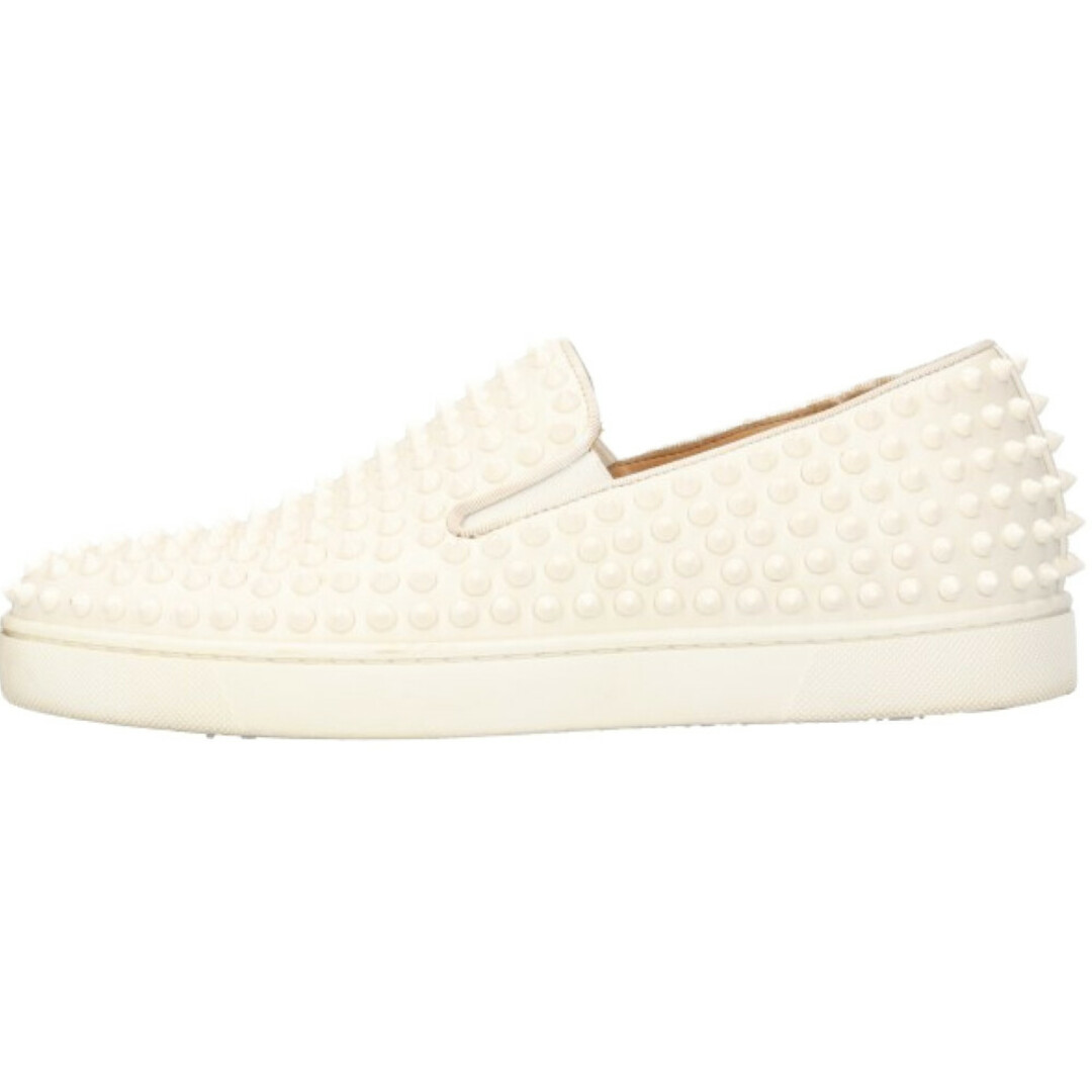 CHRISTIAN LOUBOUTIN クリスチャンルブタン ROLLER-BOAT FLAT CALF/GG/SPIKES ローラーボート スパイク スリッポン ローカットシューズ スニーカー ホワイト 312490