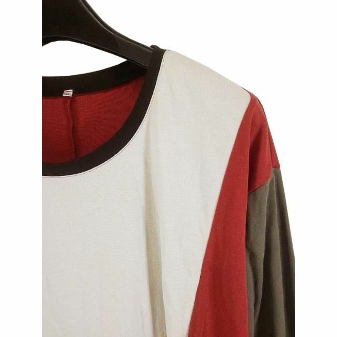 AW0094◇新品 デザインロンT 長袖 Tシャツ LLサイズ オフホワイト レディースのトップス(Tシャツ(長袖/七分))の商品写真