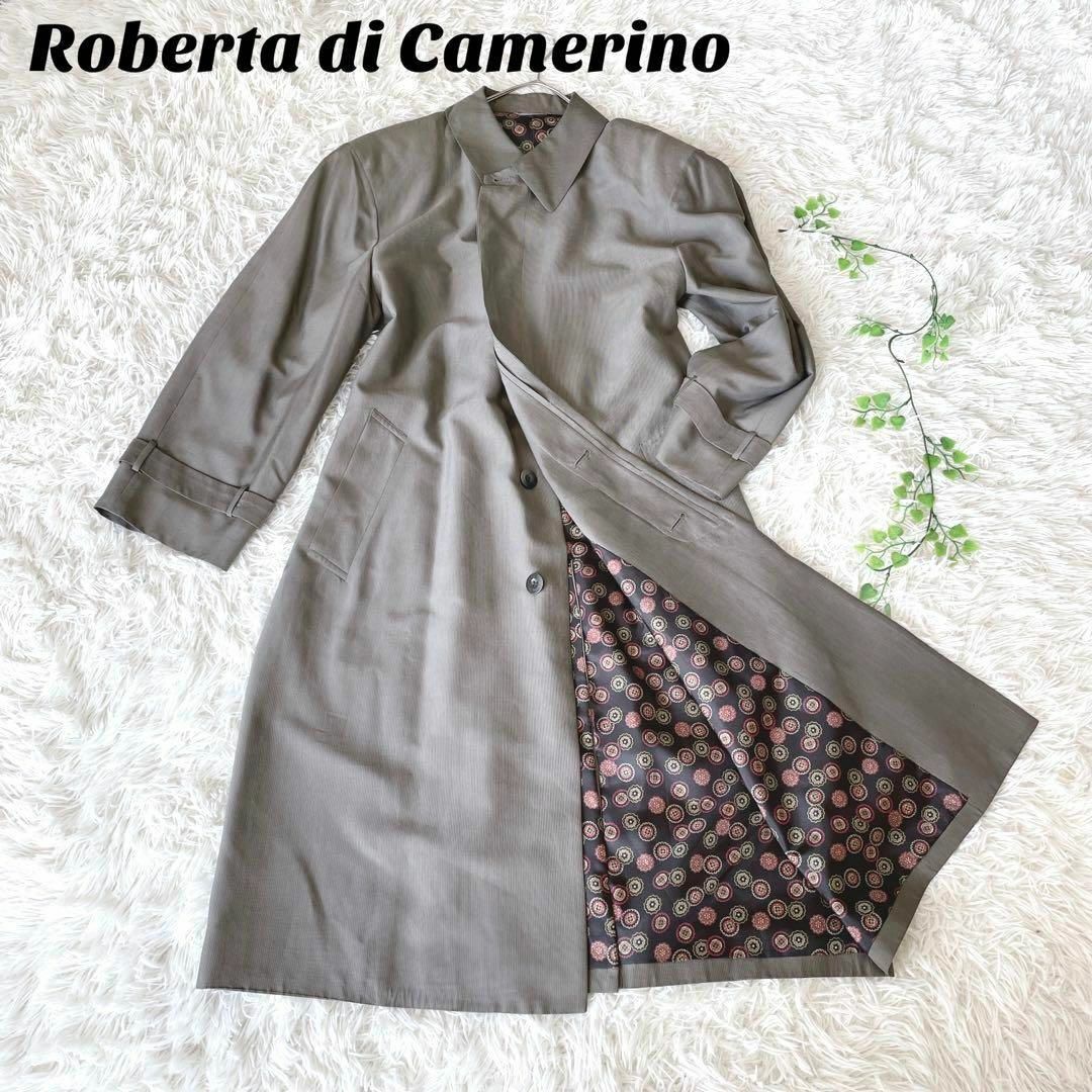 美品 Roberta di Camerino  ステンカラーコート シルク XL
