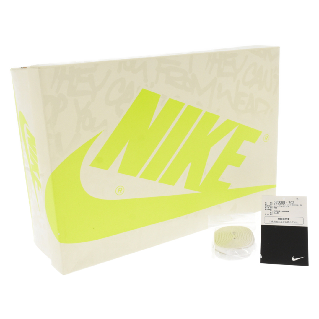 NIKE ナイキ AIR JORDAN1 HIGH OG VOLT 555088-702 エアジョーダン1 ボルト ハイカットスニーカー US10.5/28.5cm ホワイト/イエロー