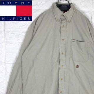 トミーヒルフィガー(TOMMY HILFIGER)のトミーヒルフィガー 刺繍ワンポイントロゴ BD長袖シャツ ゆるだぼ ボタンダウン(シャツ)