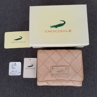 クロコダイル(Crocodile)の美品　CROCODILE　クロコダイル　三つ折り財布　コンパクトウォレット(財布)