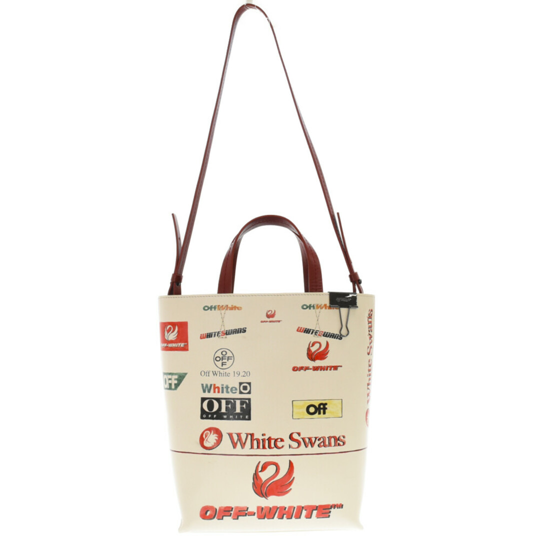 OFF-WHITE オフホワイト MULTI LOGO TOTE BAG マルチロゴ レザー トートバッグ ホワイト OWNA039E 19990102