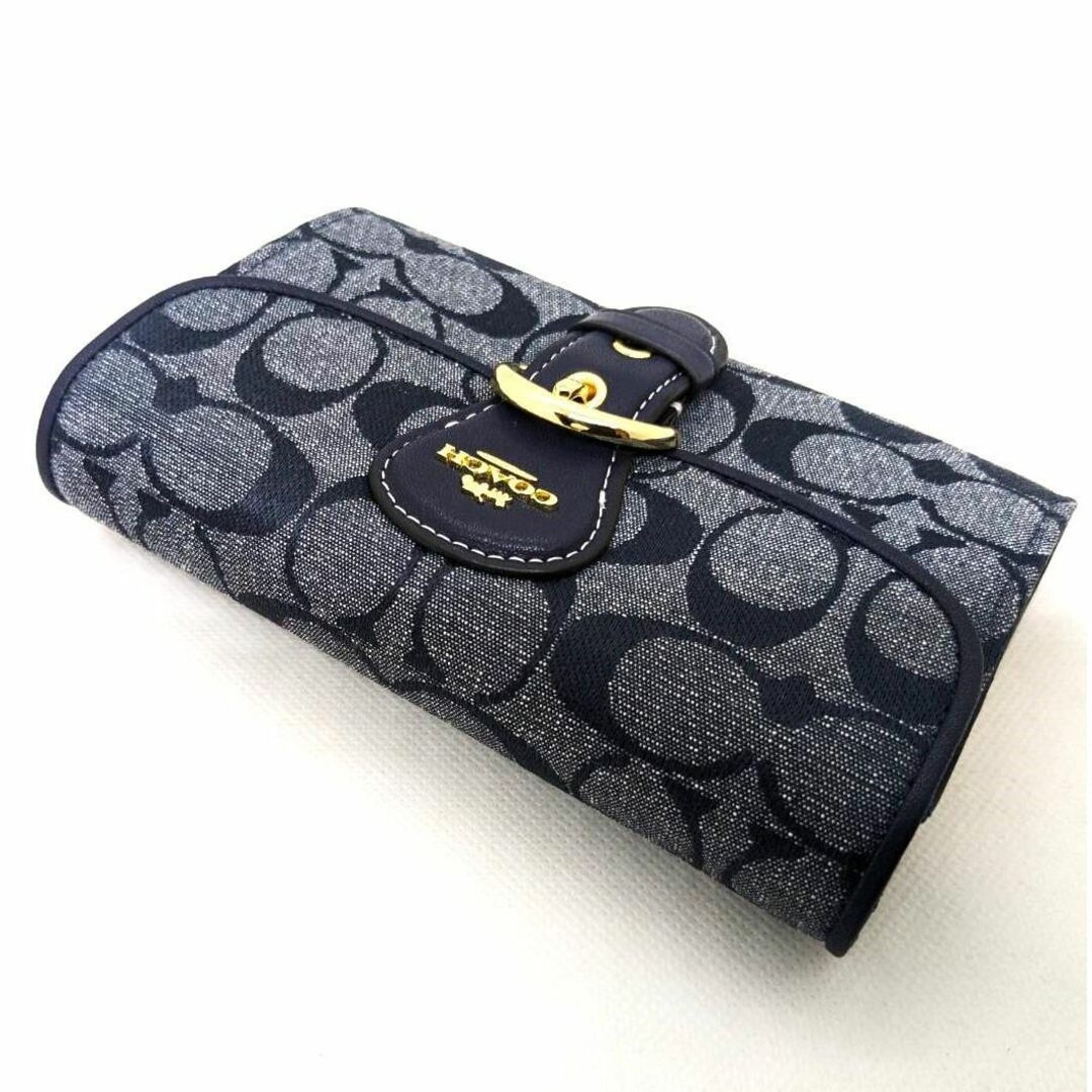 ⭐【秋コーデ】COACH・コーチシグネチャー シャンブレー クリオ ウォレット