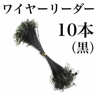 ワイヤーリーダー　10cm 10本　太刀魚　サゴシ　ルアー　釣り　黒　ブラック(その他)