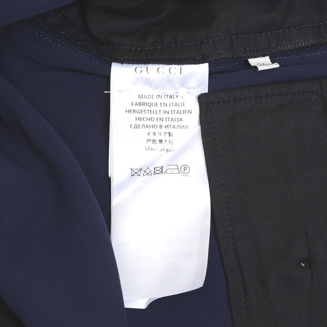 Gucci(グッチ)のグッチ サイドライン ブーツカット パンツ ネイビー レーヨン 524709 3 レディースのパンツ(その他)の商品写真