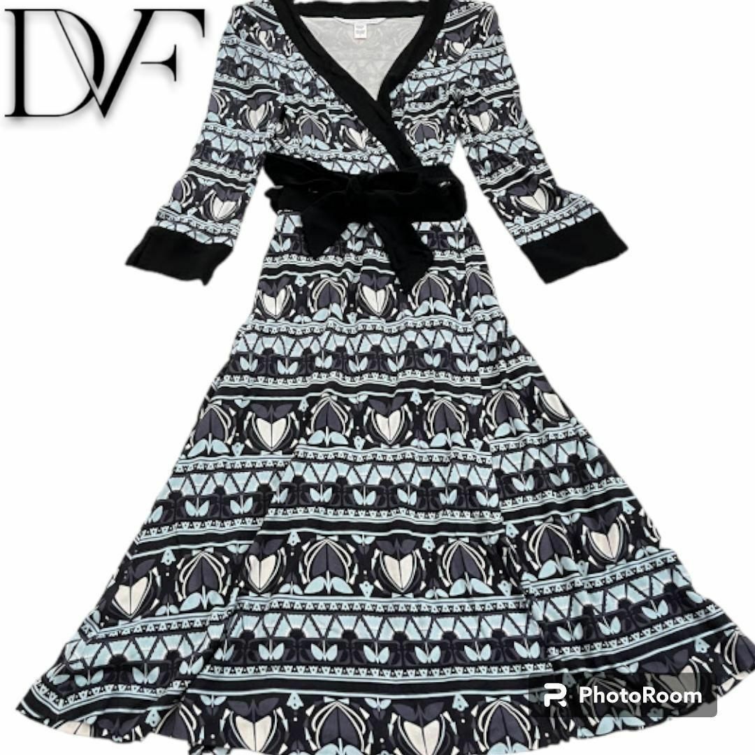 【美品】DVF ダイアンフォンファステンバーグ  シルク ラップ ワンピース