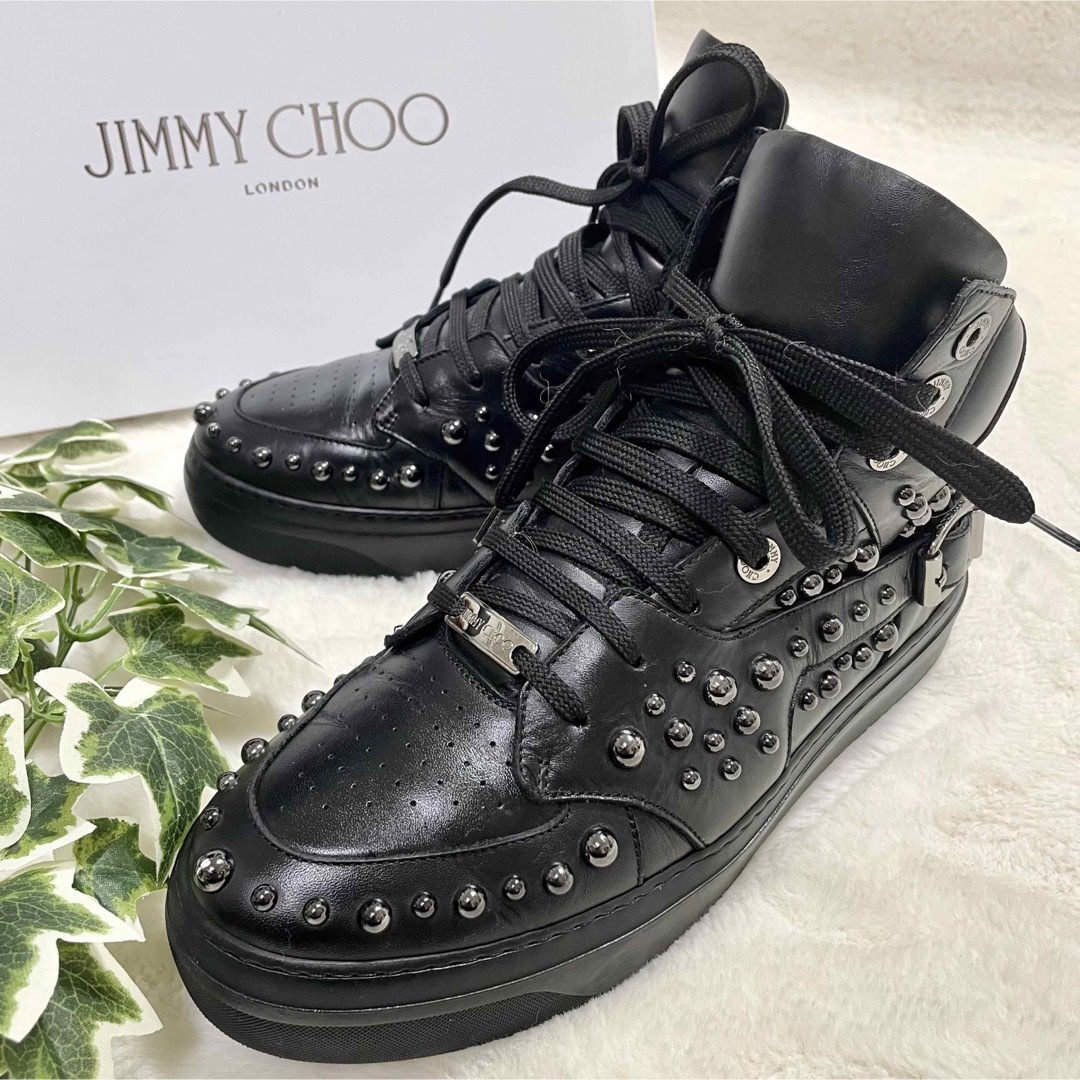 JIMMY CHOO ジミーチュウ ハイカット スタッズ レザースニーカー