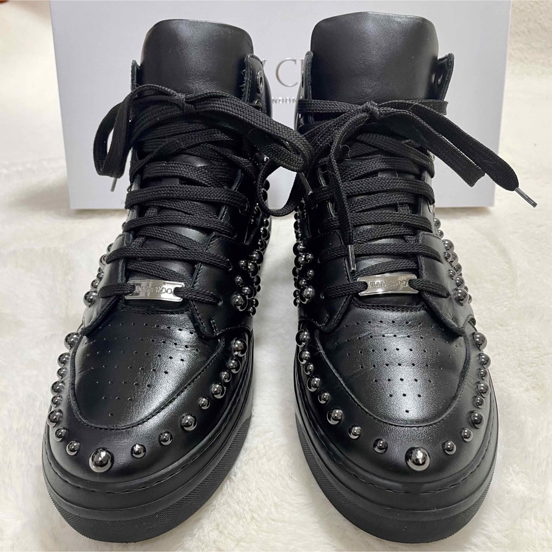 JIMMY CHOO ジミーチュウ ハイカット スタッズ レザースニーカー