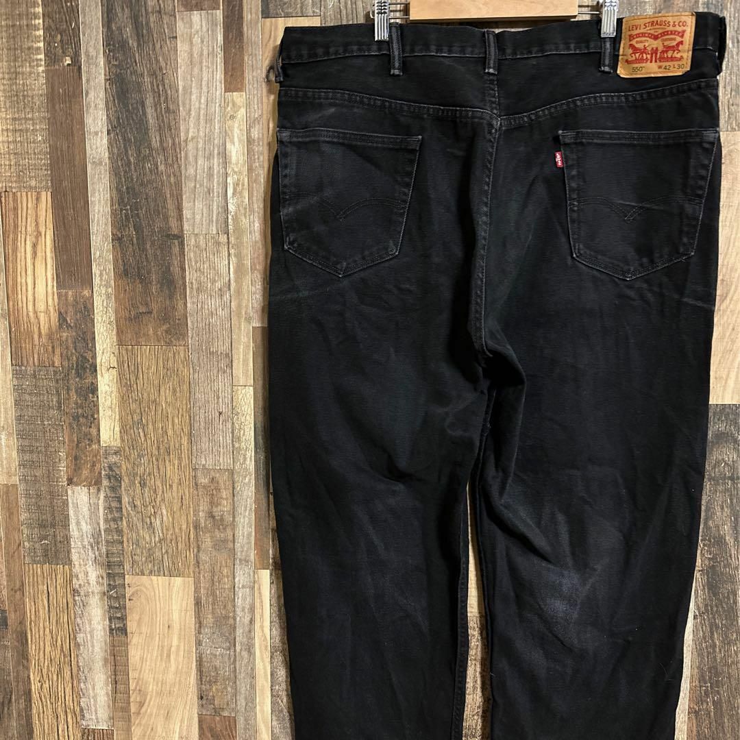 リーバイス 550 ジーンズ ブラック デニム パンツ USA古着 ロゴ 42