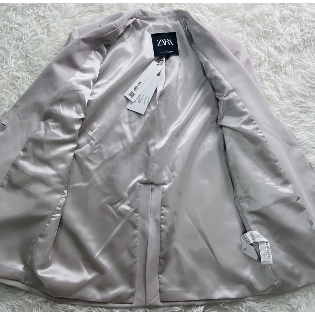 【新品未使用】 ZARA ザラ スーツセットアップ ピンクベージュ 【新品未使用】 ZARA ザラ スーツセットアップ ピンクベージュ