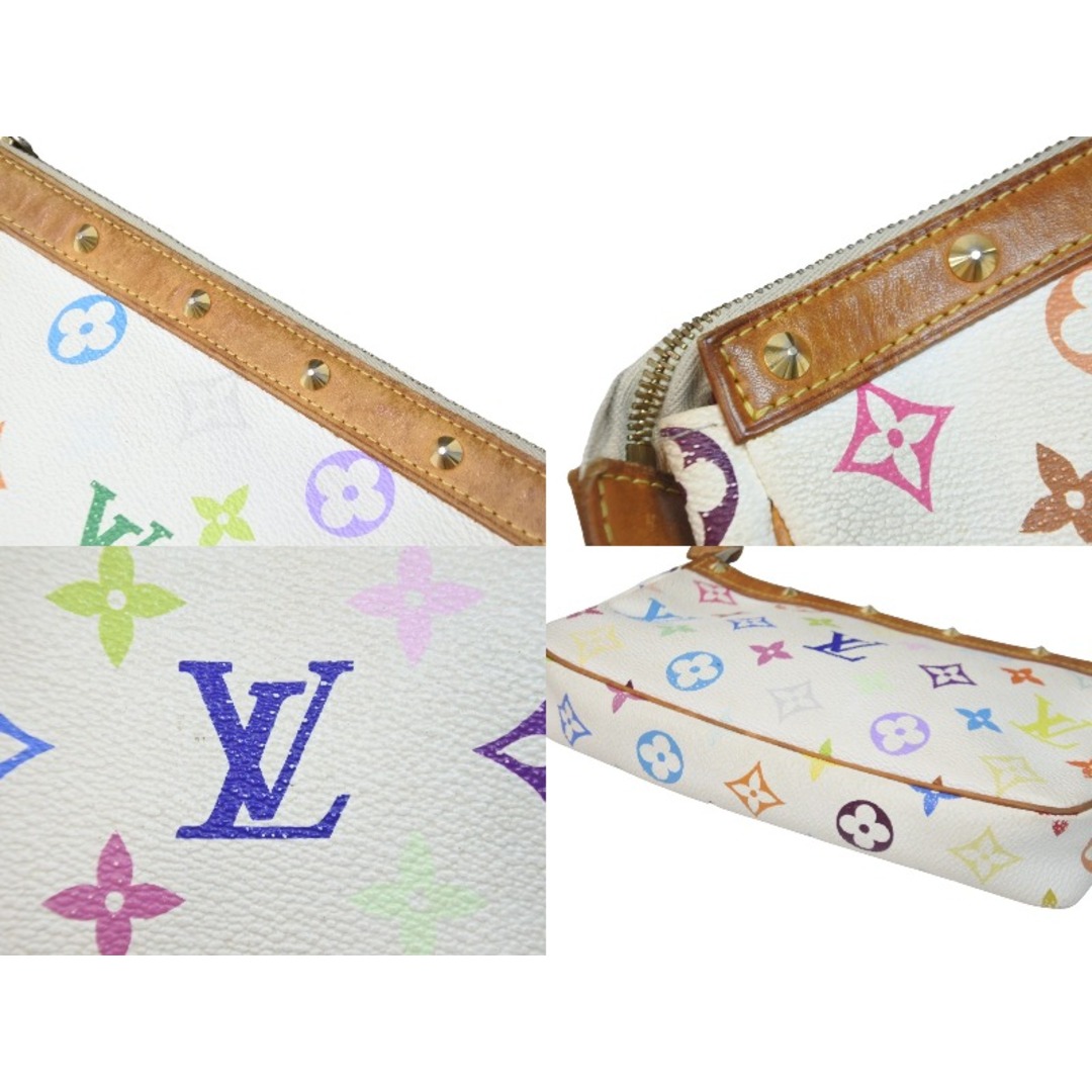 LOUIS VUITTON ルイヴィトン ポーチ マルチカラー ポシェットアクセソワール ホワイト M92649 村上隆 良品  55244