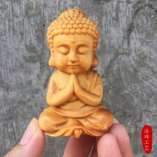 お釈迦様 縁起物 置物 ヤーバイ 崖柏 檜 香木 お守り 風水(彫刻/オブジェ)