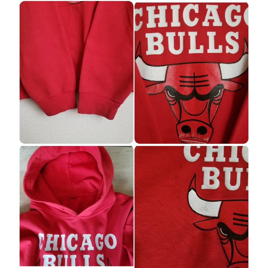 90s NBA CHICAGO BULLS ロゴプリント フード　XL　ビック メンズのトップス(スウェット)の商品写真