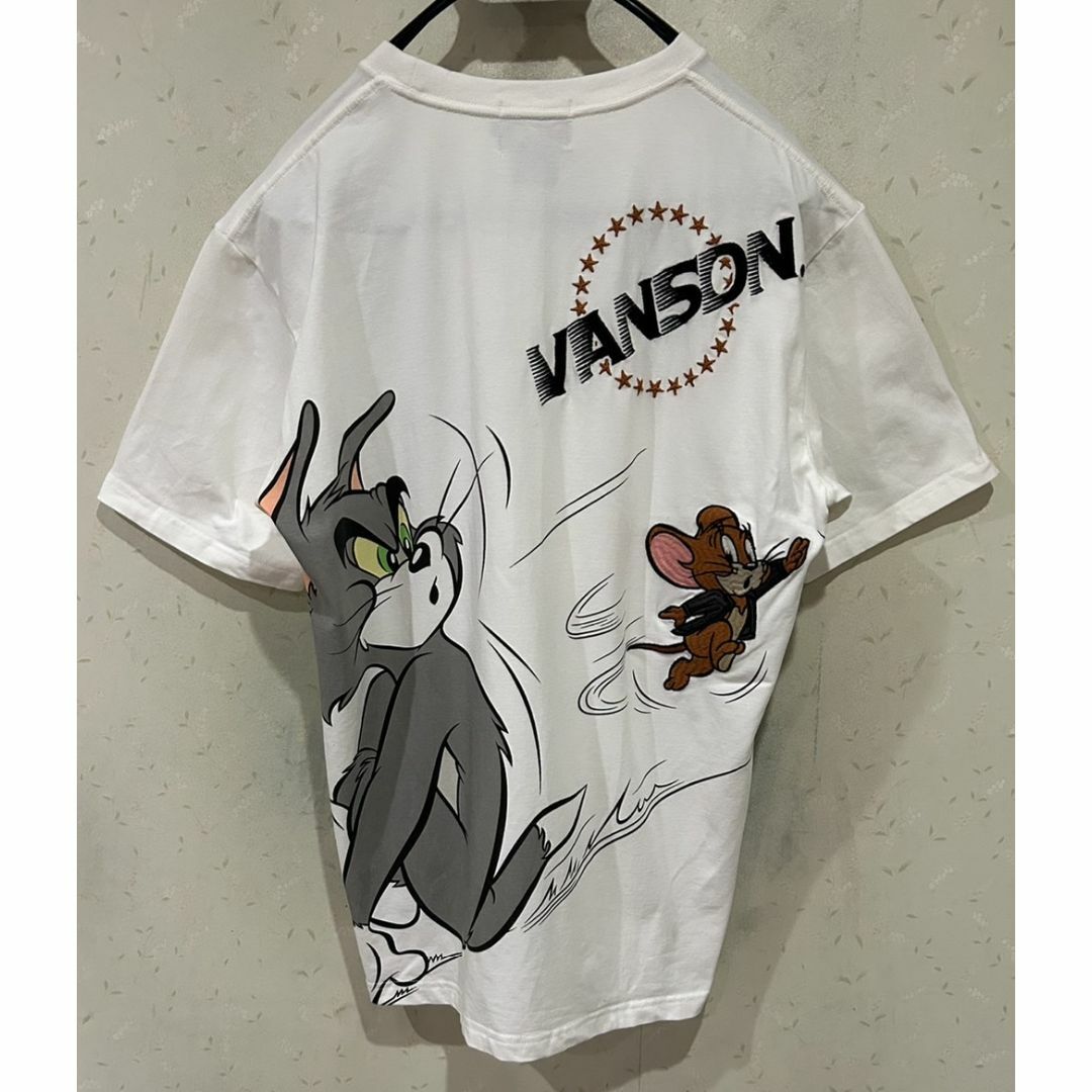 VANSON(バンソン)の＊VANSON×トムとジェリー ジェリー 刺繍 トムプリント 半袖Tシャツ L メンズのトップス(Tシャツ/カットソー(半袖/袖なし))の商品写真