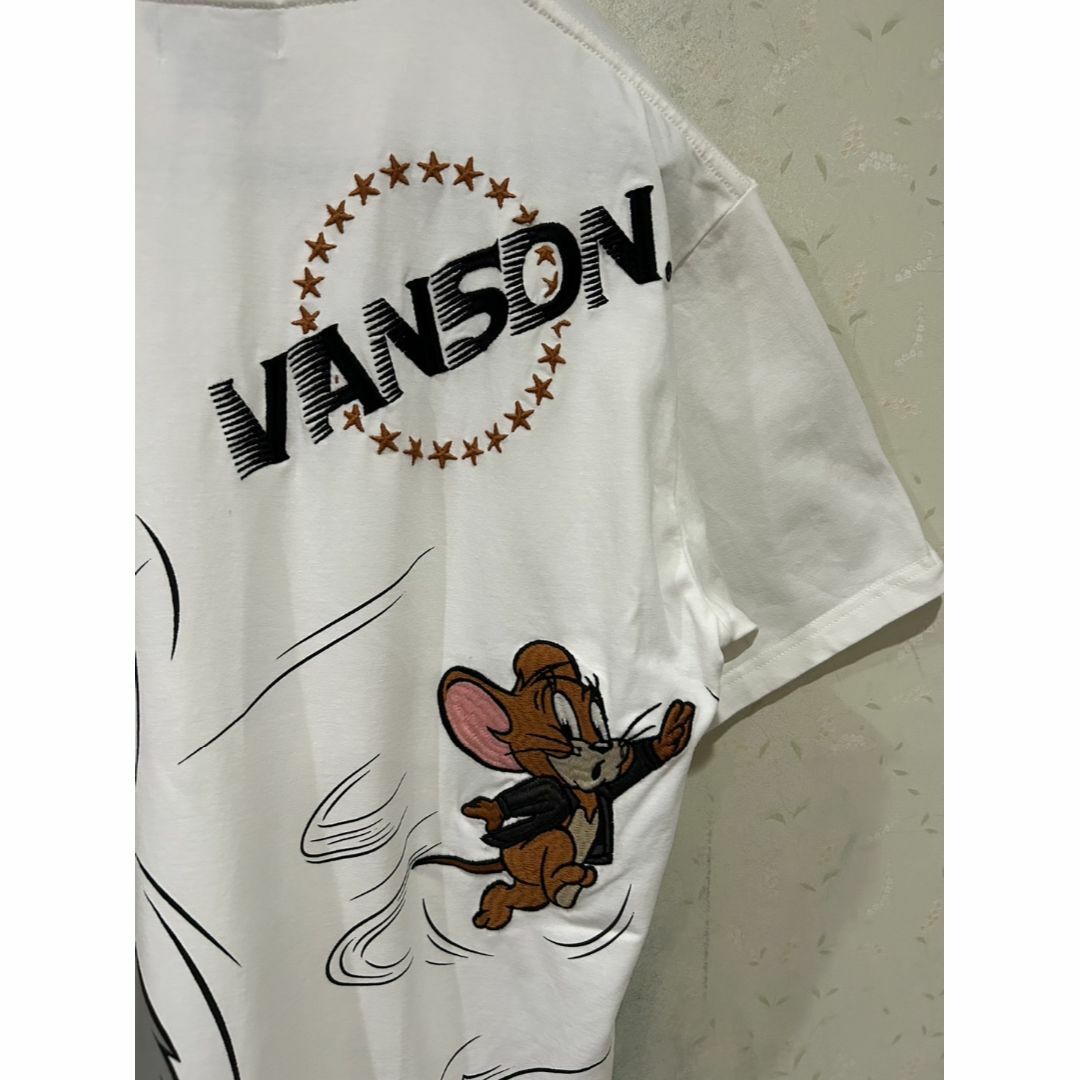 VANSON(バンソン)の＊VANSON×トムとジェリー ジェリー 刺繍 トムプリント 半袖Tシャツ L メンズのトップス(Tシャツ/カットソー(半袖/袖なし))の商品写真