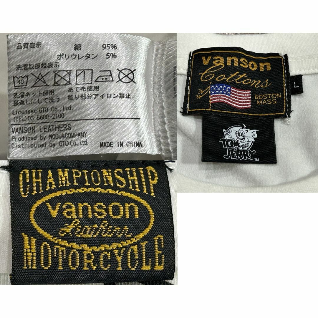 VANSON(バンソン)の＊VANSON×トムとジェリー ジェリー 刺繍 トムプリント 半袖Tシャツ L メンズのトップス(Tシャツ/カットソー(半袖/袖なし))の商品写真