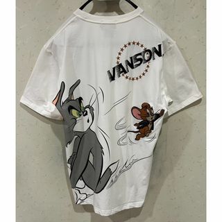 バンソン(VANSON)の＊VANSON×トムとジェリー ジェリー 刺繍 トムプリント 半袖Tシャツ L(Tシャツ/カットソー(半袖/袖なし))