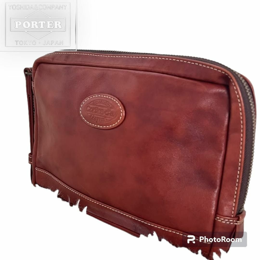 PORTER - ポーター PORTER セカンドバッグ ブラウン レザーの通販 by