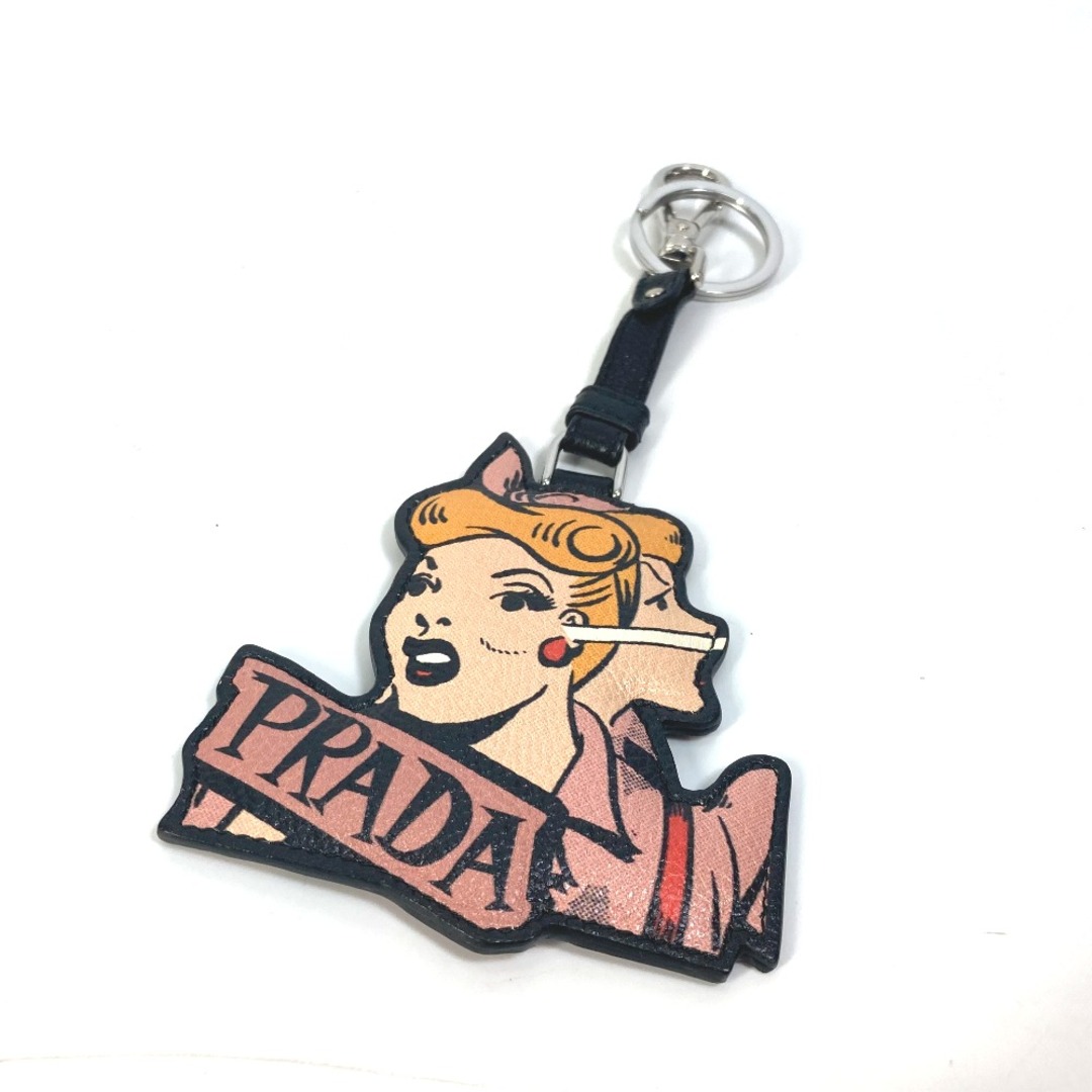 プラダ PRADA アメコミ バッグチャーム キーホルダー レザー ピンク