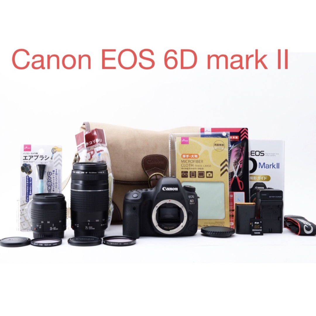 美品☆キャノン Canon EOS 6D mark II標準u0026望遠レンズセット-