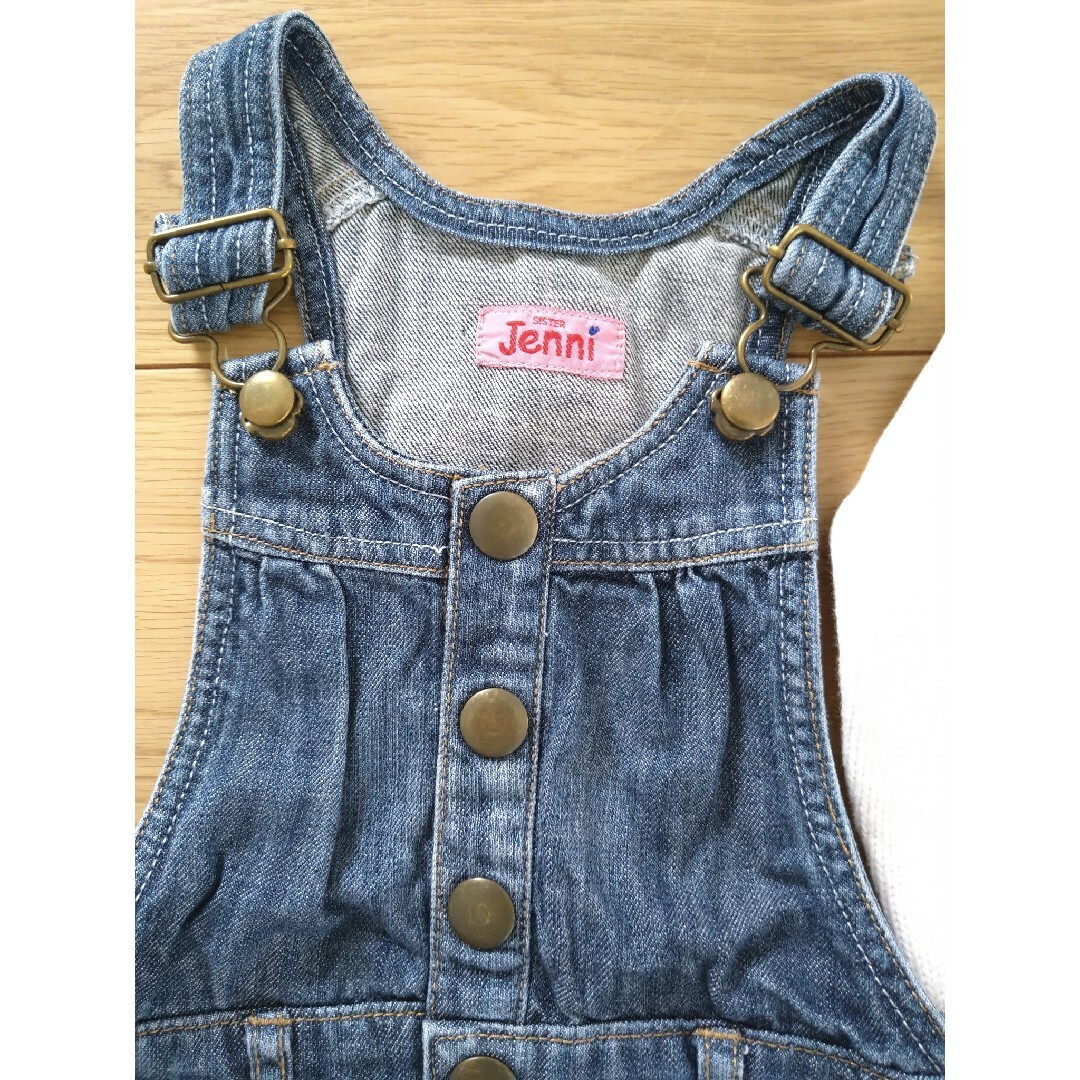 JENNI(ジェニィ)の90 女の子　デニムジャンパースカート　ニットワンピース キッズ/ベビー/マタニティのキッズ服女の子用(90cm~)(ワンピース)の商品写真