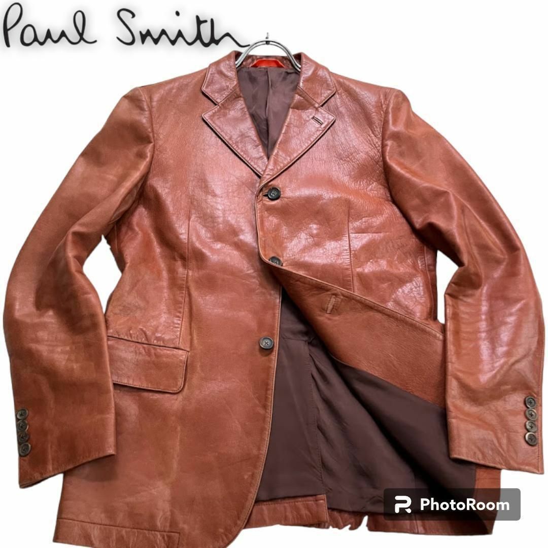 販売激安 Paul Smith LONDON レザー テーラードジャケット M ブラウン