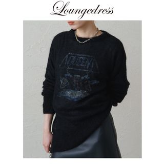 ラウンジドレス(Loungedress)の新品　Loungedress ラウンジドレス　モヘアシアーニット　ブラック(ニット/セーター)