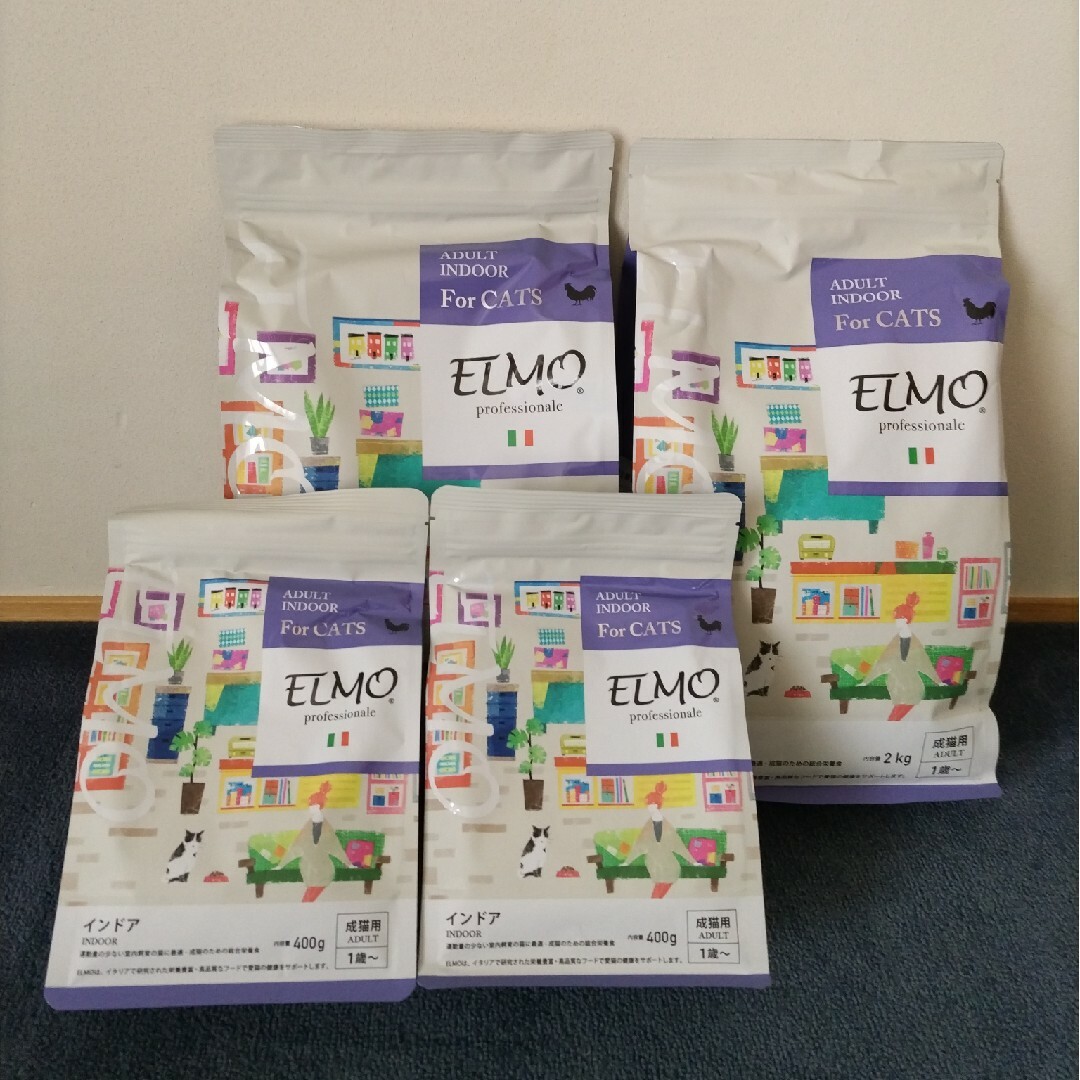 ELMO エルモ 猫用 総合栄養食 2kg×2袋 400ｇ×1袋
