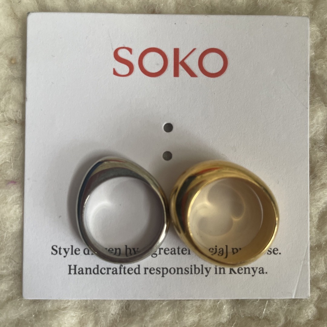 SOKO(ソコ)のSOKO 指輪ゴールドシルバー 2本セット レディースのアクセサリー(リング(指輪))の商品写真