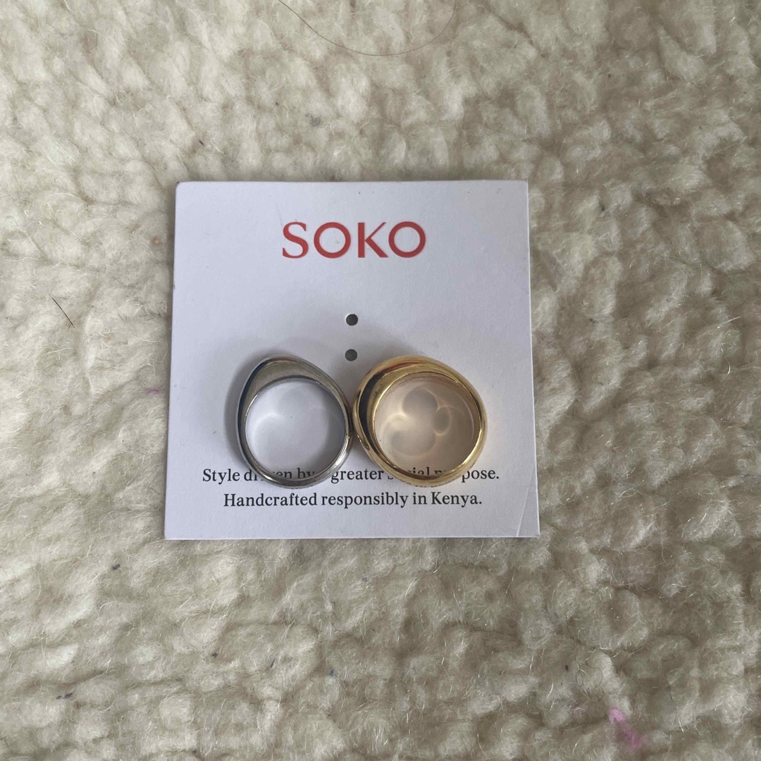 SOKO(ソコ)のSOKO 指輪ゴールドシルバー 2本セット レディースのアクセサリー(リング(指輪))の商品写真