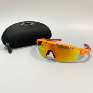 美品 オークリー サングラス RADAR EV 赤オレンジ 野球 ランニング-
